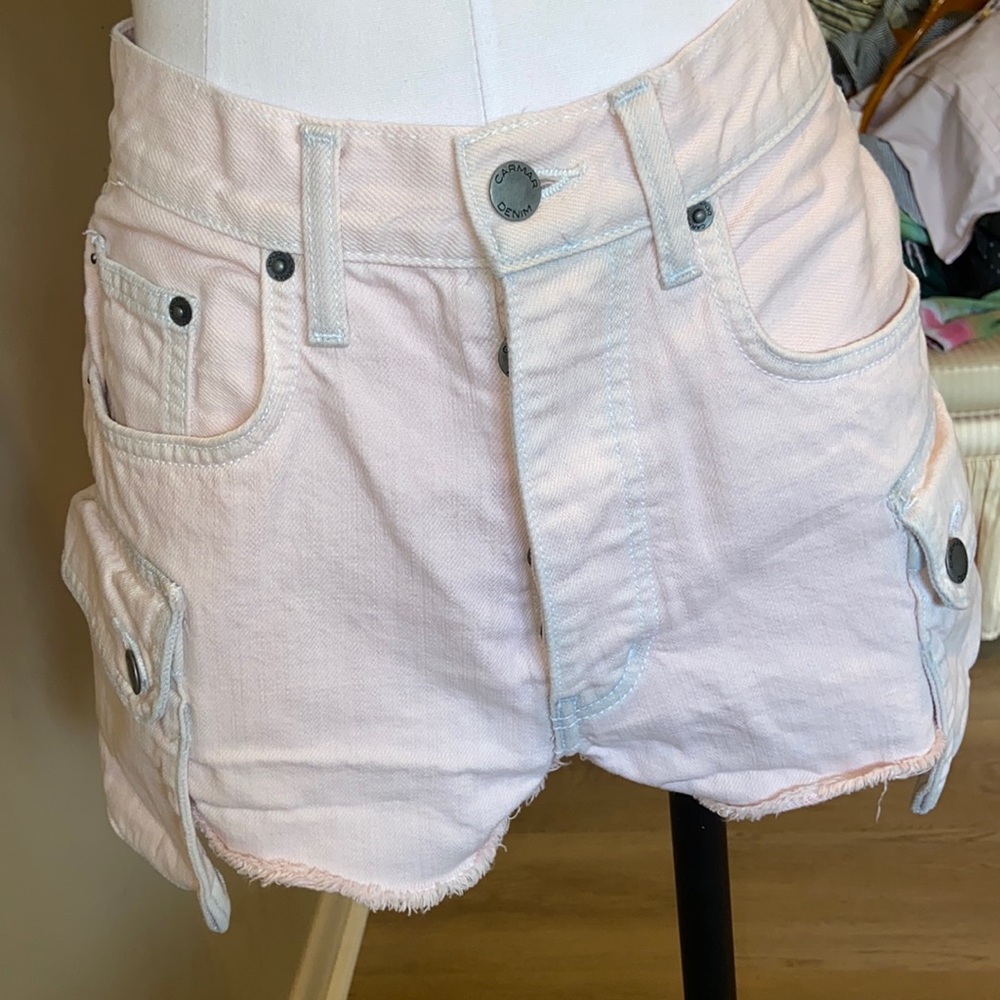 LF/Carmar light pink cargo Jean shorts